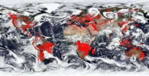 NASA images from space show a world on fire